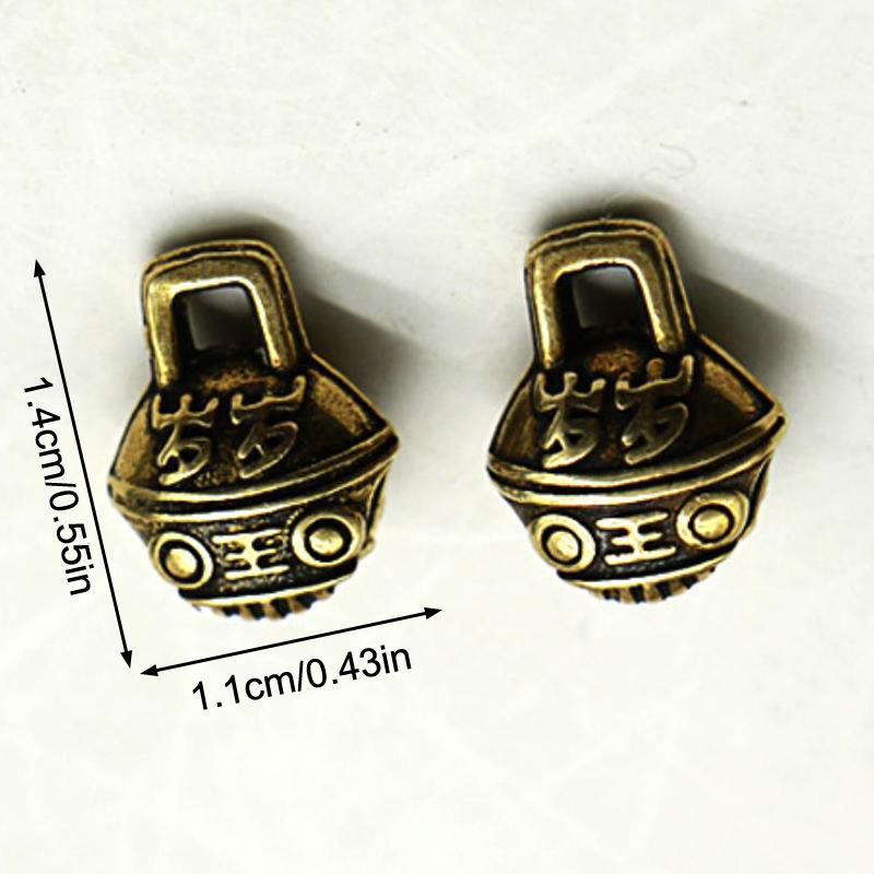 Lucky Keychain Bell Pendant Car Ornament Pendant Brass Tigerhead Bell Pendant