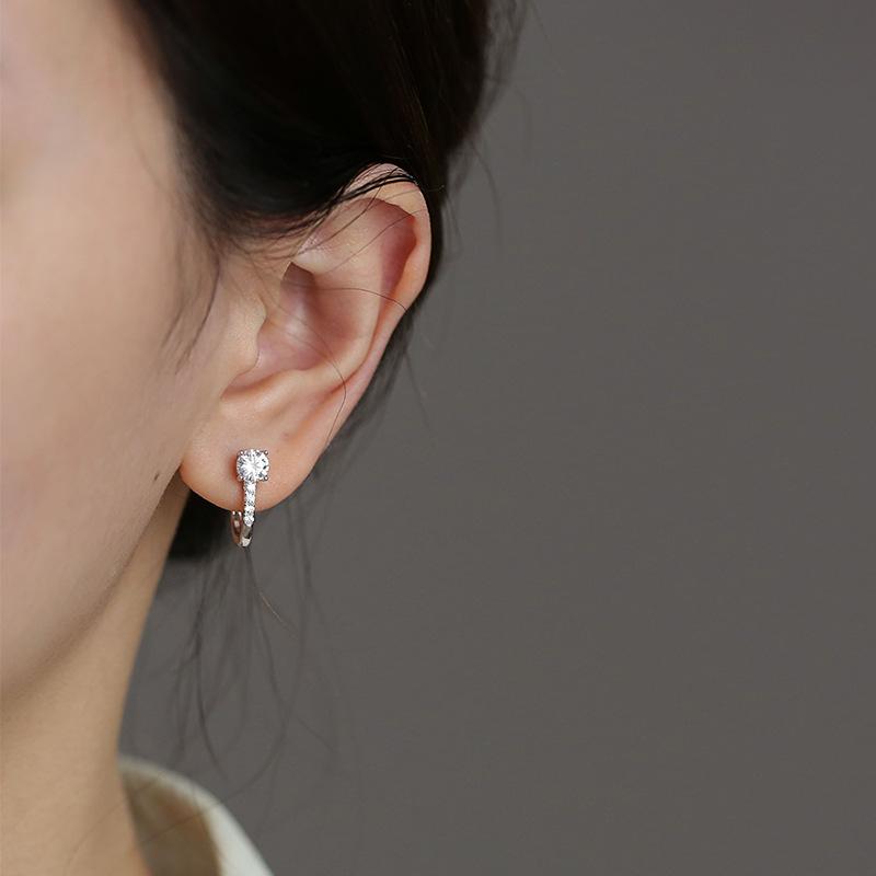 New Luxury Sparkling Inlaid Zirconia Geometric Women'S Earrings Personalized Trend Party Jewelry Accessories