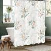 Elegant Watercolor Floral Shower Curtain for a Serene and Inviting Bathroom, Featuring Delicate Pink Flowers with Soft Green