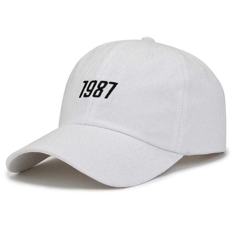 1987 new hat Korean version casual soft top embroidered cap men and women outdoor sunshade spring and autumn baseball cap