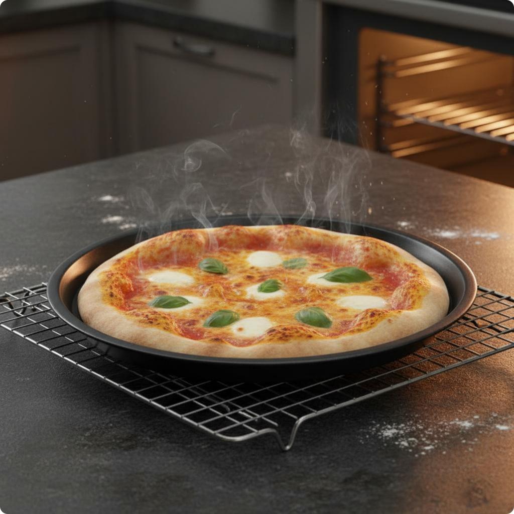 Round Non-Stick Pizza Pan Easy Release Non-Stick Pizza Baking Pan Round Baking Tray Heavy Duty Cooking Ware Food Grade