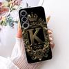 Pouzdro Pro Samsung S24 Kryt Průhledné Luxusní Koruna Písmena A-Z 2D Plochý Vzor Měkké Pouzdro Pro Samsung Galaxy S24 SM-S921B