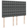 Box Spring Bed with Mattress Dark Grey 160 x 200 cm Fabric