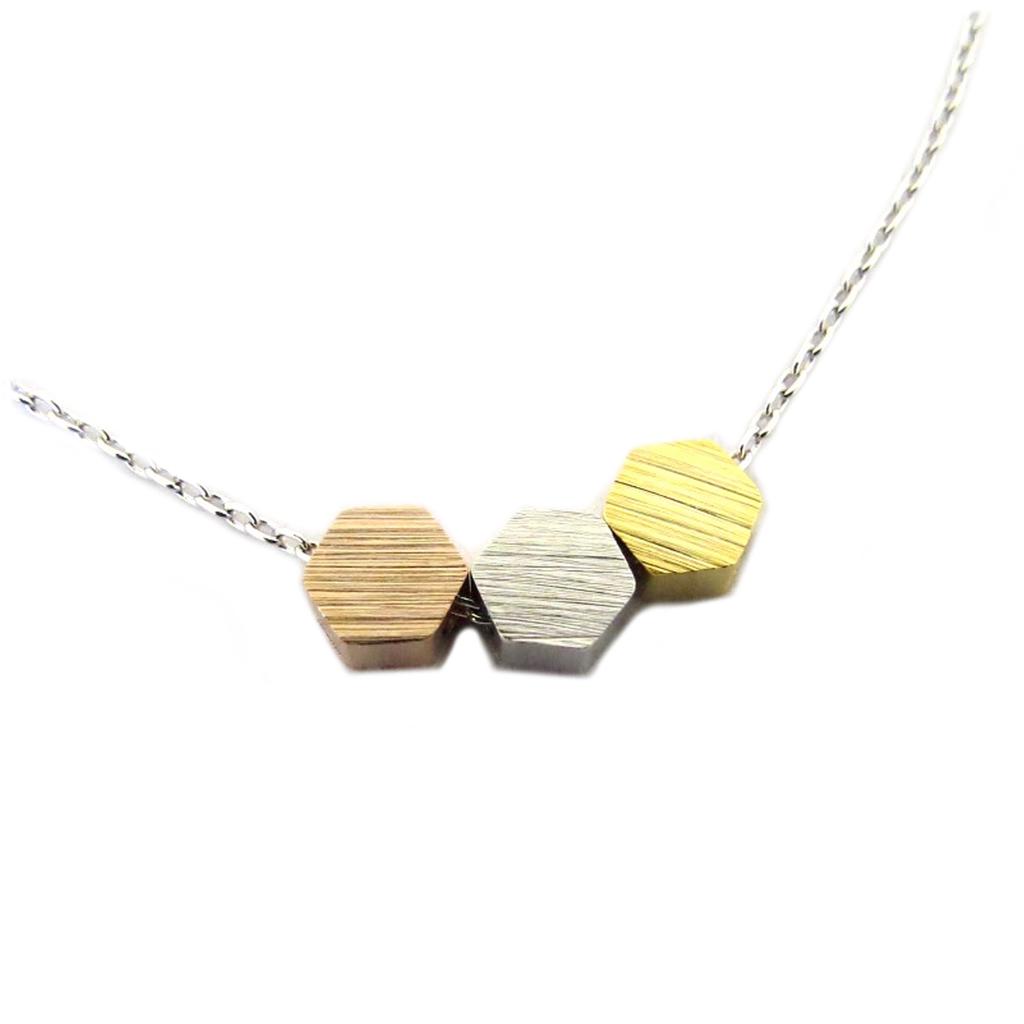 7bis [Q6067] - Tricolor Silver 'Boho' Handcrafted Bracelet - 15x5 Mm