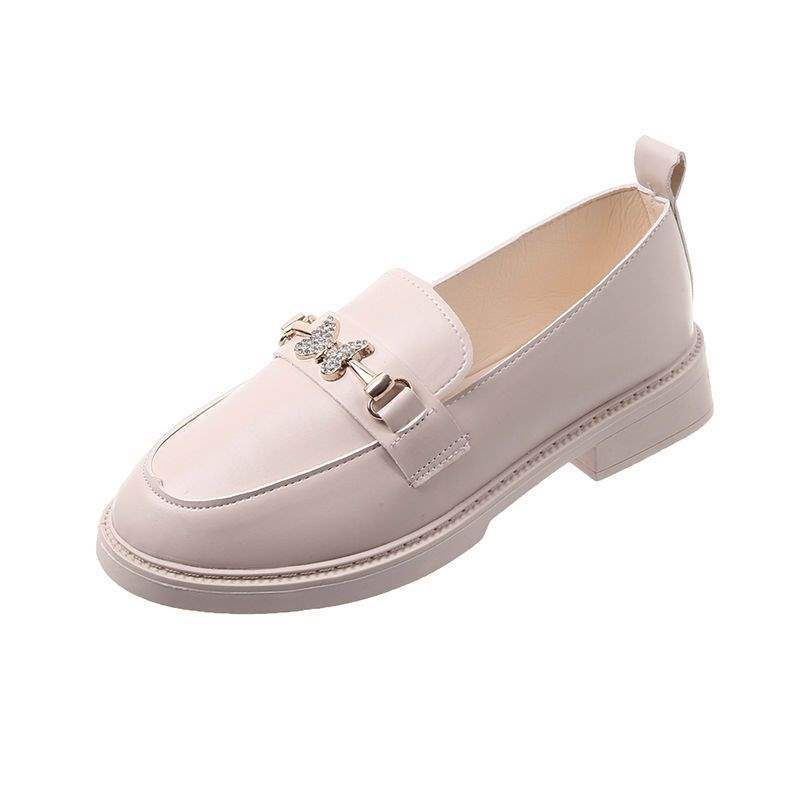 Women's Small Leather Shoes Women's British Style Women's Shoes Small Fragrant Style Soft Sole One Pedal Spring and Autumn Students