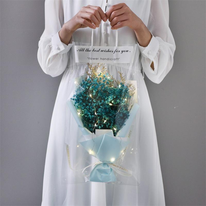 Buchet de Flori LED 2025 Tricotat Manual cu Lumini Zâmbitoare pentru Crăciun, Cadou de Ziua Îndrăgostiților