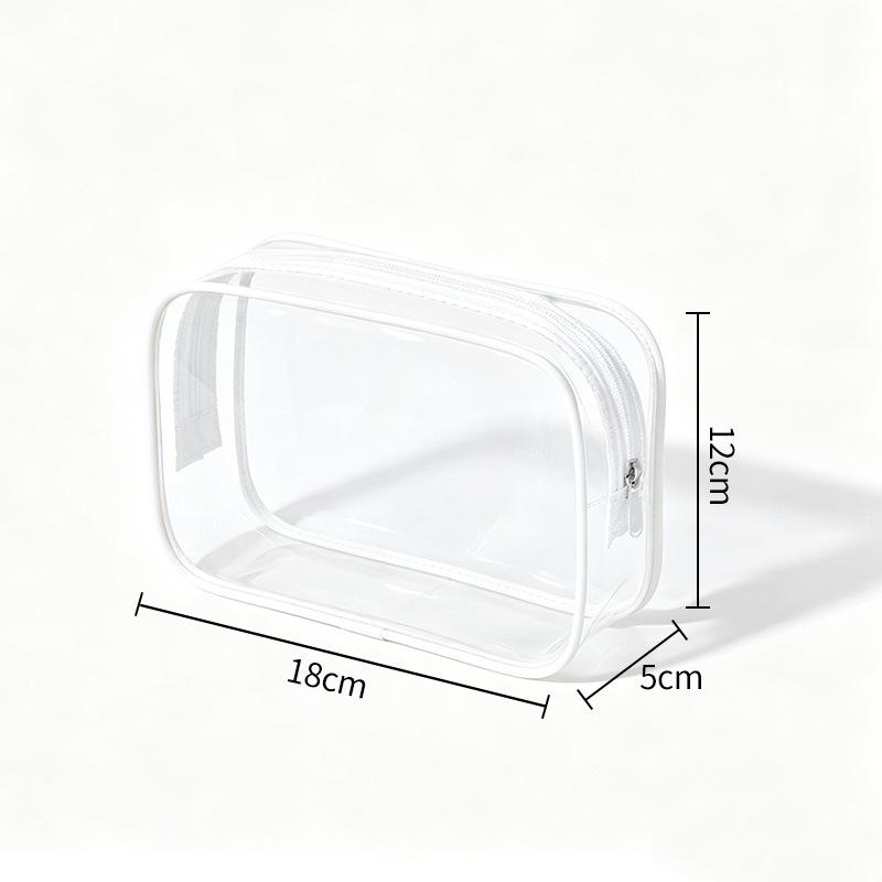 Set of Four Large PVC Toiletry Bags - Transparent, Waterproof, Dustproof, Zippered.