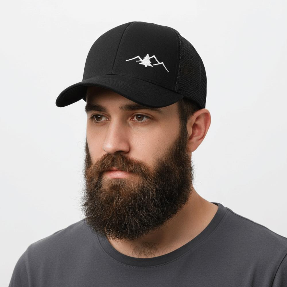 Mountain Embroidery Mesh Cap Adjustable Fit Sun Shading Hat Breathable Hat  Unisex Wear
