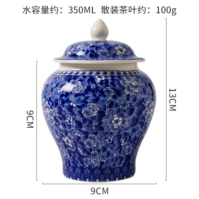 

Синяя и белая фарфоровая бытовая влагостойкая герметичная банка, китайская керамическая банка для чая, влагостойкая ретро китайская банка для хранения