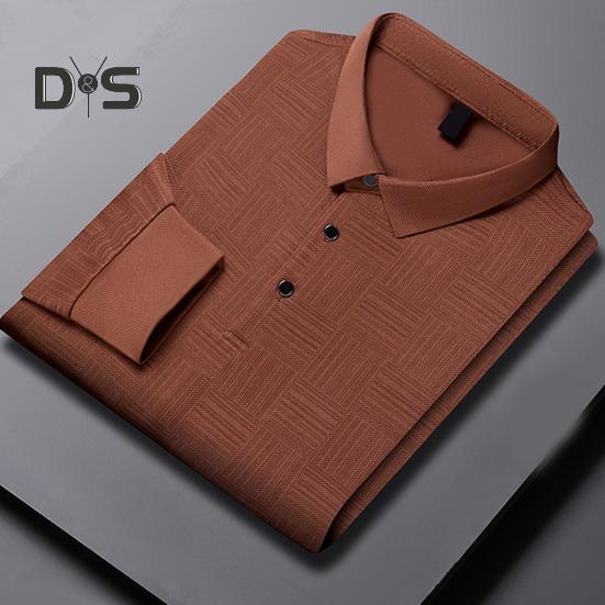 Men's Plaid Casual Shirt Long Sleeve Breathable Lapel Business Shirt Regular Fit Top with Button Collar for Work Travel Daily Wear