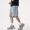 Summer American Casual Old Ripped Denim Shorts Men and Women Straight Loose High Street Five-point Pants