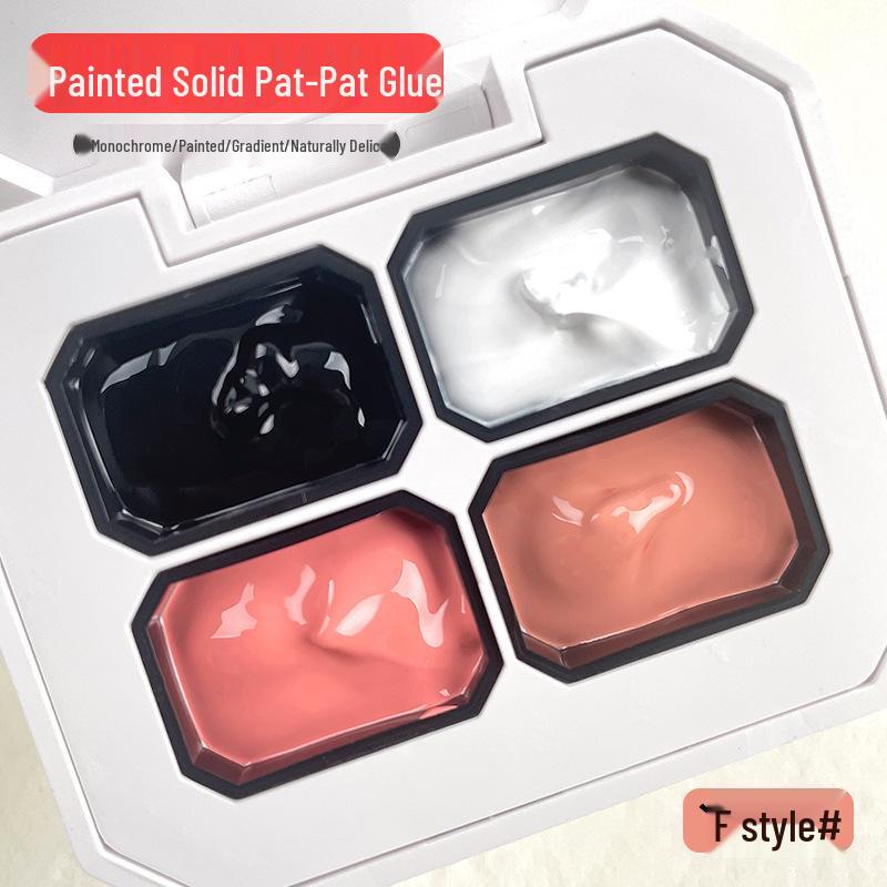 2025 Gel Nail Art: 4 Colors - Gradient Blush, Black, White, Red with Fine Glitter & Iridescent Platinum. High Saturation Painting Gel.
