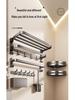 Punch-Free Bathroom Towel Rack and Shelf Kit