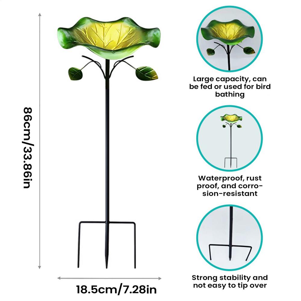 

Bee Watering Station Metal Butterfly Bath Waterer Bird Bath For Outside For Yard Backyard Outdoor Home Patio Porch Balcony Deck зелений