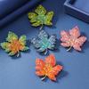 Elegant Crystal Maple Leaf Brooch for Women - Light Luxury Lapel Pin, Perfect Accessory for Suits and Coats.
