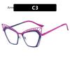 Fashion  Cat Eye Square Large Frame Eye Protection Splicing Color Ladies Anti-Blu-Ray Optical Frame Gafas Hombre