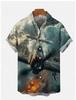 Fighter Series 1D Digital Printing Men's Hawaiian Shirt Short Sleeve Wholesale