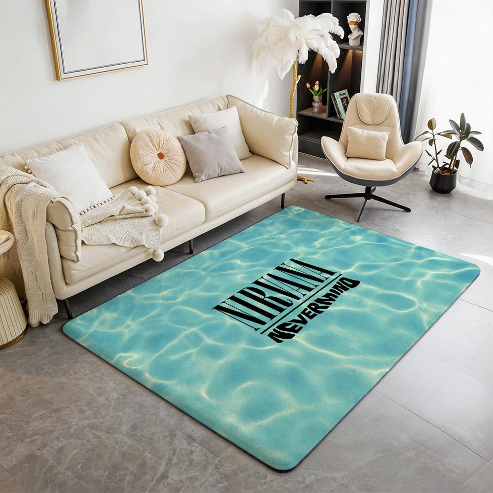 N Nirvana Rock Band Anime Floor Mat Eco  Flannel Doormat Non Slip Odorless Indoor Floor Rug Soft Short Plush Home Mat