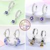 Women Earring  925 Silver Hoop Earrings Love Heart Butterfly Drop Earring Stud For Women Girls Party Jewelry Gifts