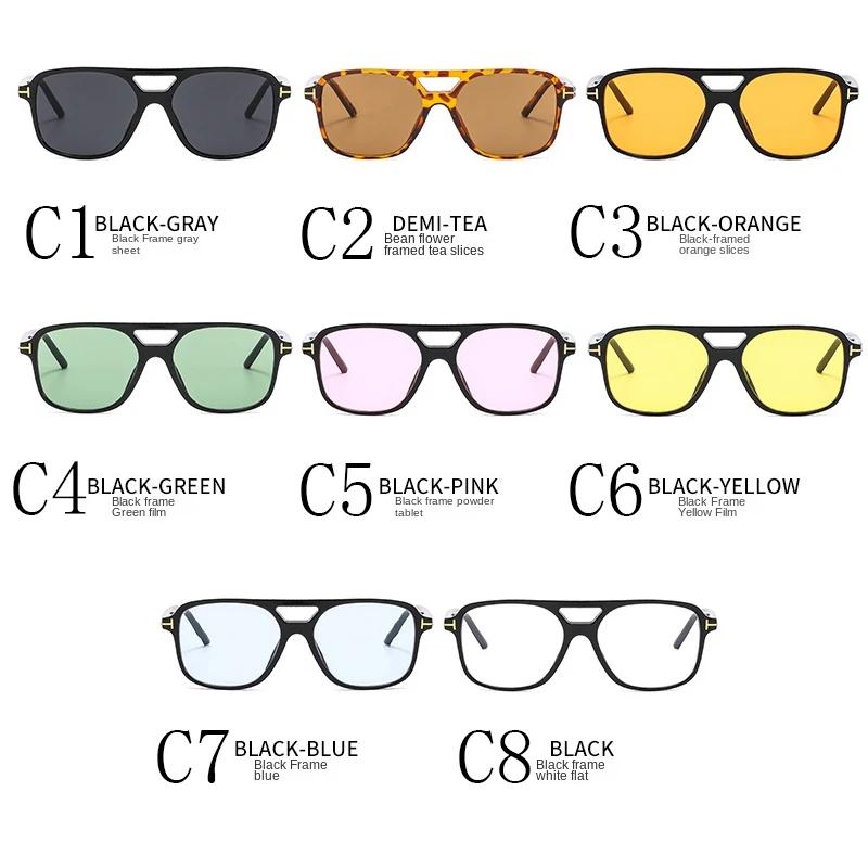 2PACK Latest Lunettes de Soleil Homme Monture Large Classique Lunettes Femme Classiques Style Classique Double Ponts Lunettes Femme Sports d'Extérieur Protection UV400