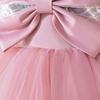 Flower Girl Princess Dress For Weddings Summer Kid Formal Bow Long Gown For School Evening Party Children New Year Cloth AL6056