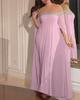 2023 Spring Summer Elegant High Waist Chiffon Evening Gown with Pearls