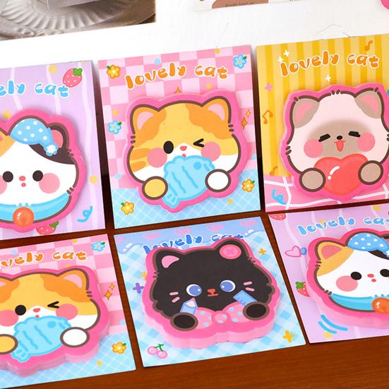 3Pcs Cat-Shaped Note Pads Set Cute Cartoon Memo Pads for Students Office Strong Adhesion Thick Paper Practical Note Stickers for Reminders Journaling