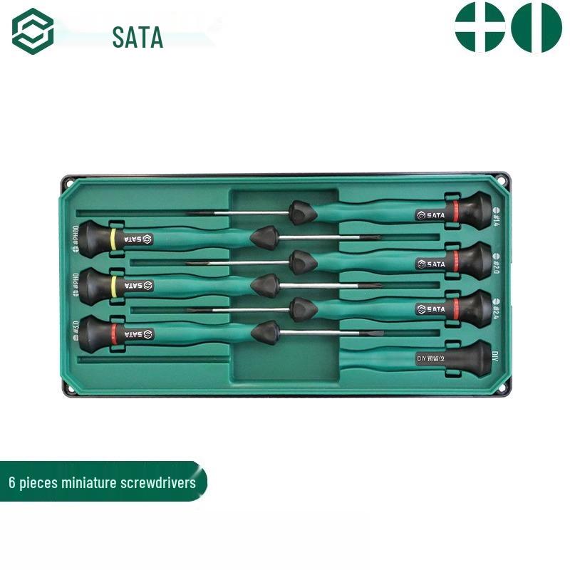 SATA Mini Screwdriver Set: Flat, Phillips, Flower Heads for Mobile Phones & Watches