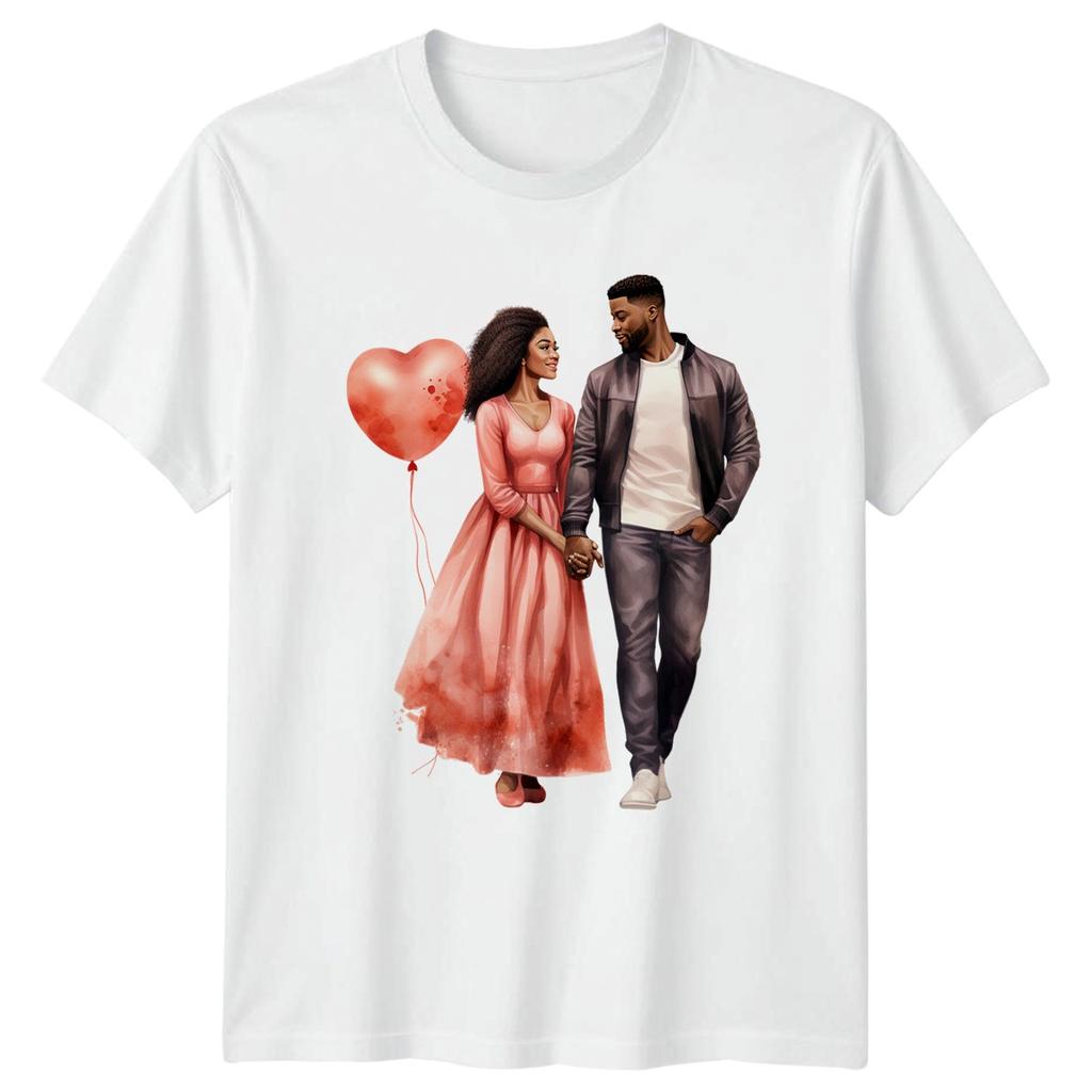 RoUnisextic Couple Love Hearts Unisex TShirt Graphic Tee