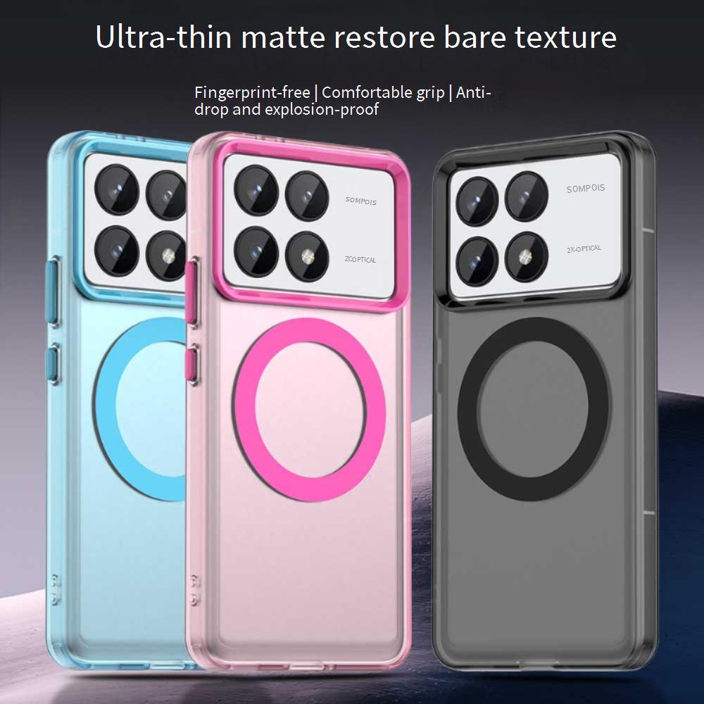 Magsafe Matte Phone Case For Xiaomi Redmi K70 K70 Ultra K70 Pro K70E Magnetic Wireless Charging Shockproof Back Cover
