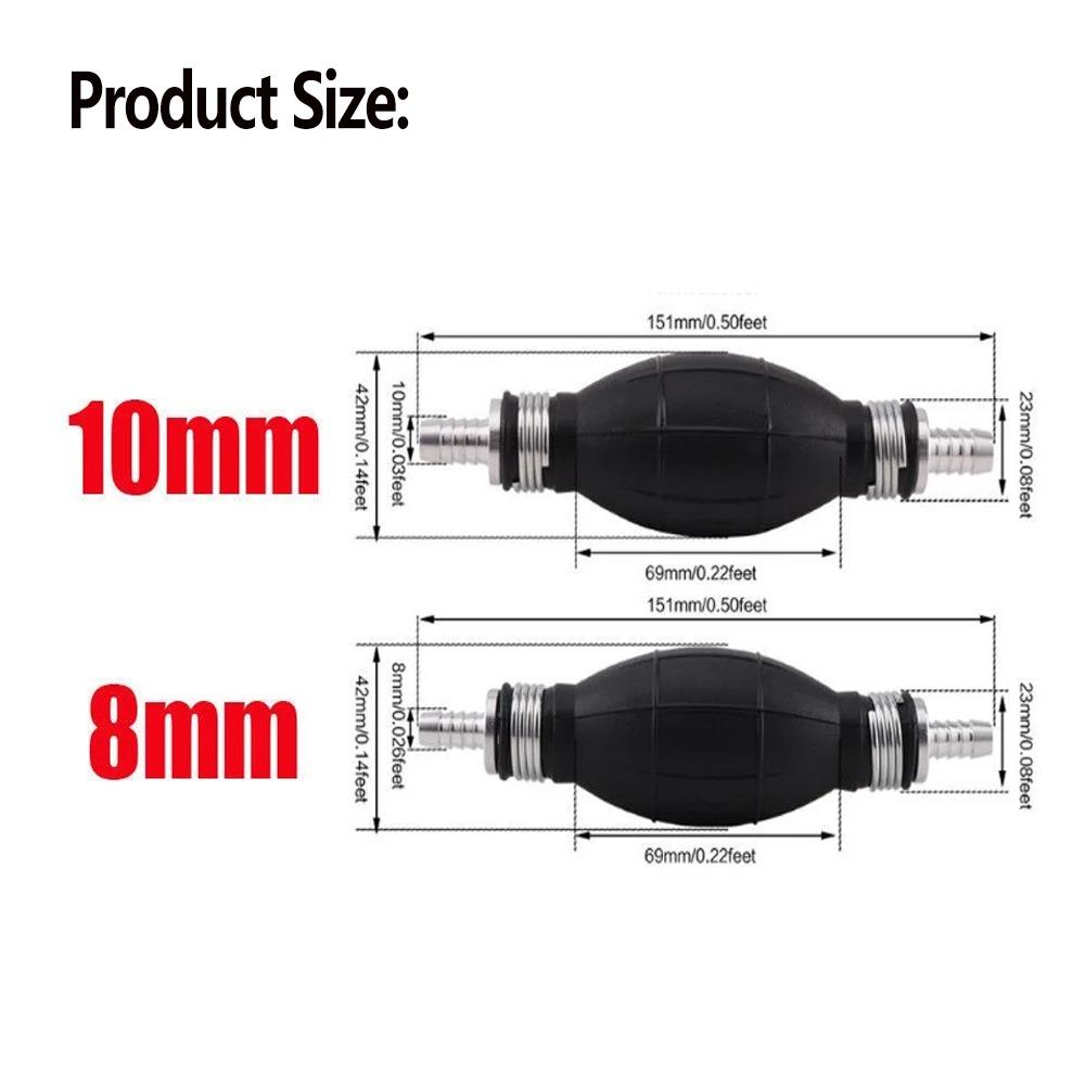 8/10mm Universal Fuel Pump Rubber Manual Liquid Oil Transfer Pump Petrol Diesel Hand Primer Bulb for Car Marine Outboard