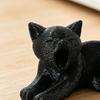 xiaobudian 3D Printed Cat Ornament, Realistic Plush Texture Figurines, Black White Cute Healing Sculpture, for Desk Car Bookshelf Decor