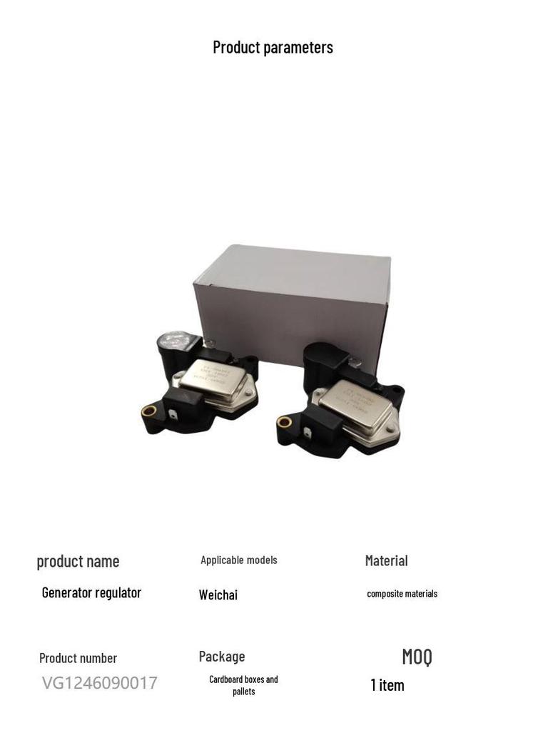 Premium Alternator Regulator VG1246090017 for Weichai Trucks