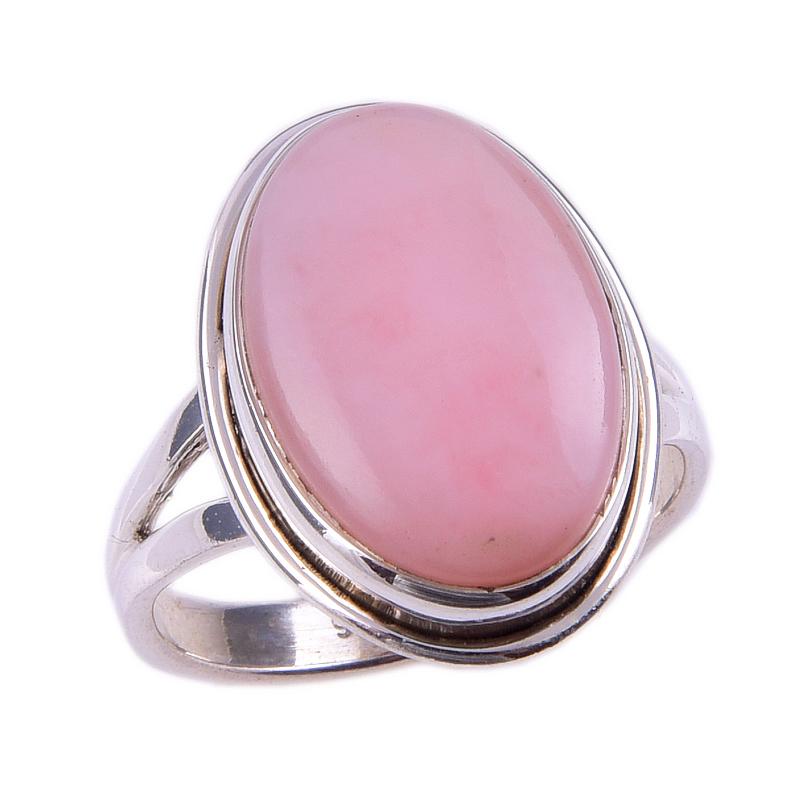 Naturalny Różowy Opal Kamień Szlachetny Ręcznie Robiony Pierścionek z Solidnego Srebra Próby 925 Rozmiar 6 L5u69