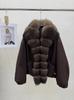 Women's Fashionable Down Jacket with Real Fox Fur Collar, Loose Fit, Thick and Warm Winter Outerwear.