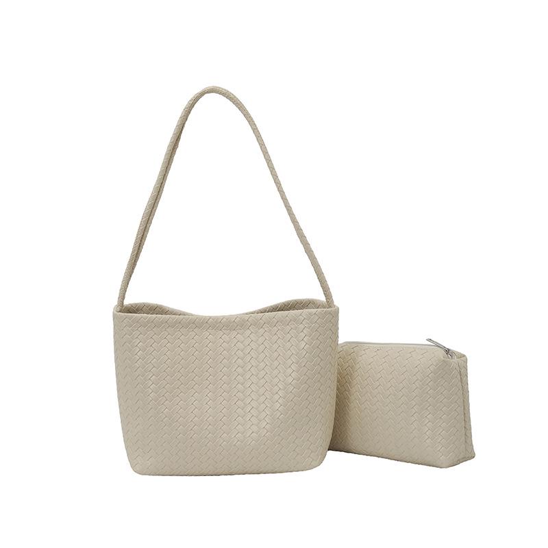 Korean Niche Retro Woven Underarm Bag - Trendy 2026 Fashion for Women, Perfect for Outings & Commuting, Mother-Child Style.