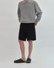 WORK ON BODY OFF Cool Bamboo Semi-Wide Knit Shorts [Black]