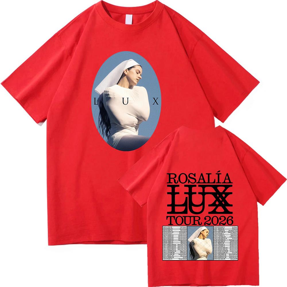 Rosalía Rosalia LUX Tour 2026 Tričko Bavlna Krátký Rukáv Volné Dámské Trička Unisex Streetwear Móda Zpěvačka Grafické Oblečení