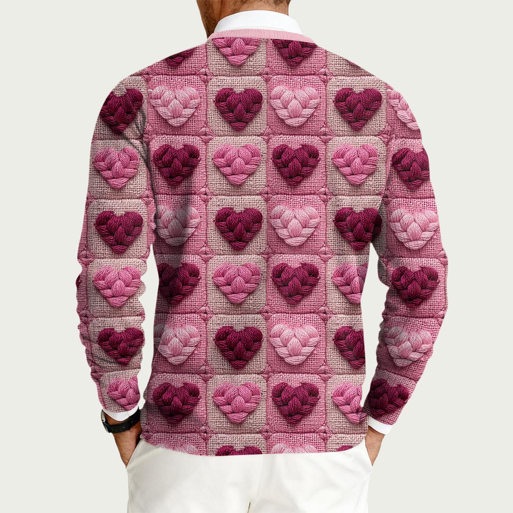 Men's Round Neck Long Sleeve Ribbed Knit Pullover
