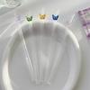 Butterfly glass straw, color transparent elbow, high temperature resistant and environmentally friendly coffee juice drinking straw