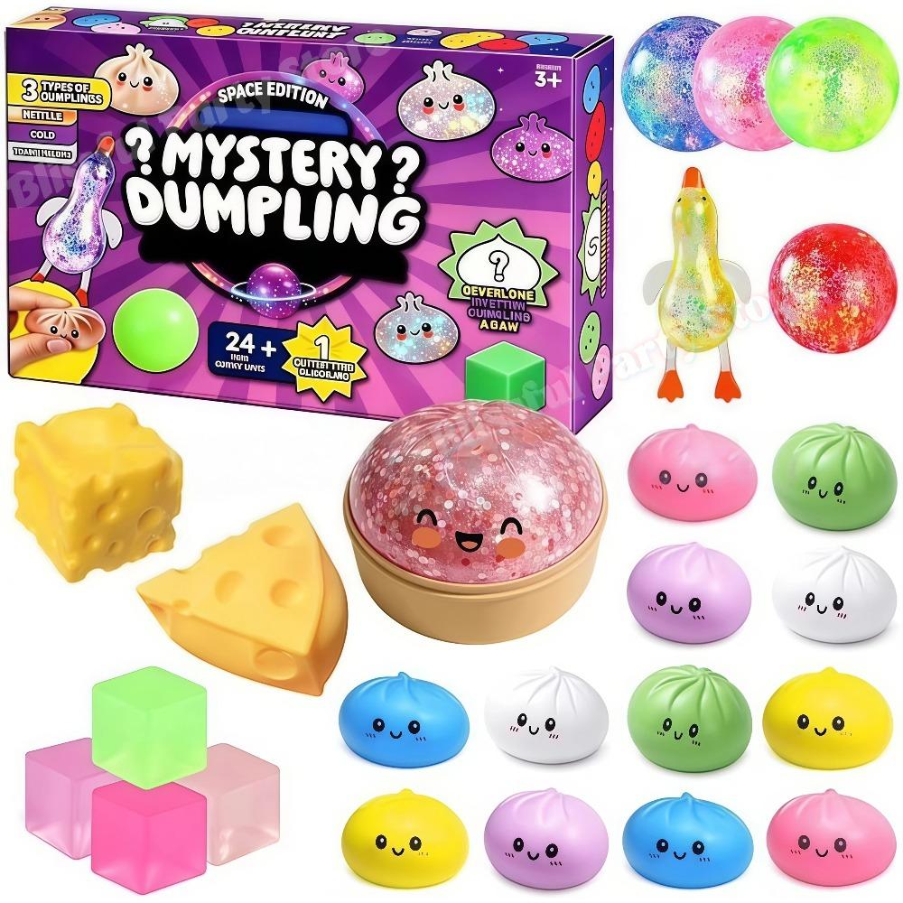 Squishy Fidget Mystery Dumpling 24 Dagen Aftelkalender Stressverlichting Sensorische Bal voor Volwassenen Feest Tafeldecoratie Kerstcadeau