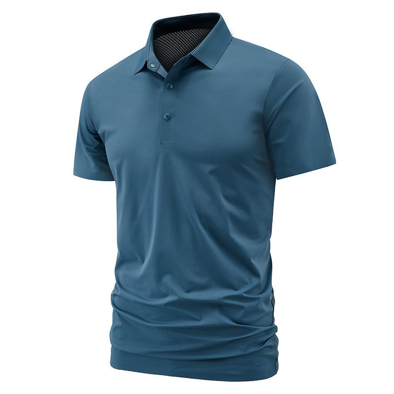 Male Basic Polo Shirt Slim Breathable Shirts for Men Lightweight Tops New Men's Short Sleeve T Shirts