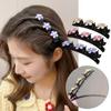 Flower Sparkling  Butterfly Braided Hair Clips Four-Leaf Clover Chopped Hairpin Duckbill Claw With 3 Small Hair Barrettes