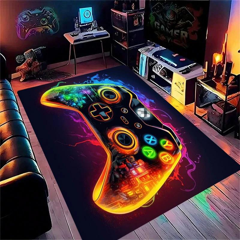 Gaming for Boys Room Gamer Casual Carpet with Controller Design Rug for Game Room Bedroom Decor Machine Washab Mat