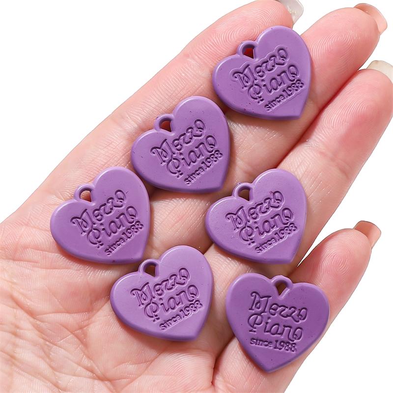 10 etichette acriliche con ciondolo a forma di cuore d'amore per la realizzazione di gioielli, orecchini fai da te