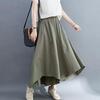 Plus Size Women's Loose Nine-Tenths Pants Skirt: Summer Slimming Irregular Wide-Leg with Pockets