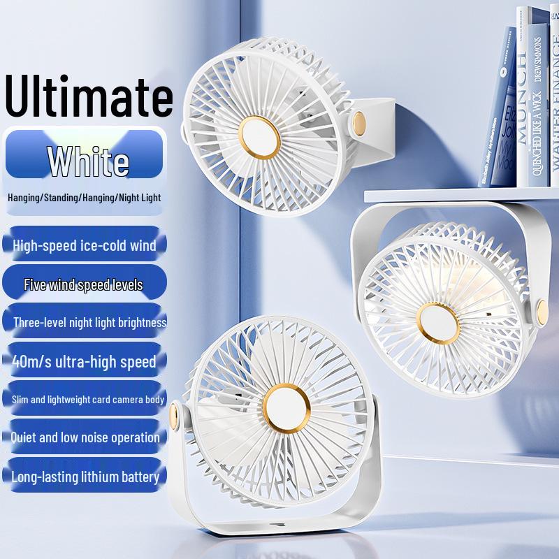 Compact Dual-Power Wall-Mountable Desktop Fan for Home, Dorm, or Office Desk