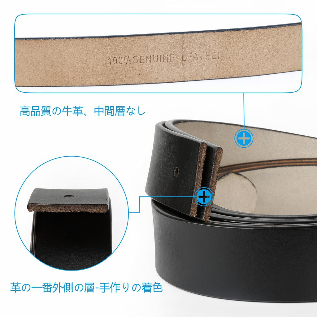 JingHao Plus Size Genuine Leather Stylish Casual Jeans Work Belt in Brown Regular and Large Sizes Length Black Men's Belt, Belt, Belt, & Black,