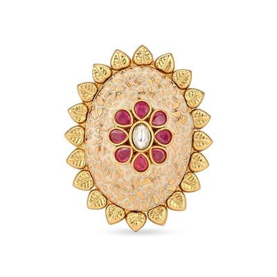 Gold Plated Traditional Design Comfort Fit Finger Ring For Women & Girls