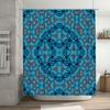 Vibrant Blue Kaleyidoscope Shower Curtain Waterproof Fabric Decorative Bathroom Liner for Home Use (L 72x84)